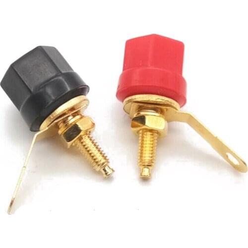 100Pcs Hex Head Terminal Speaker Amplifier Screw Binding Posts for 4mm Banana Plugs Sockets Connector Gold