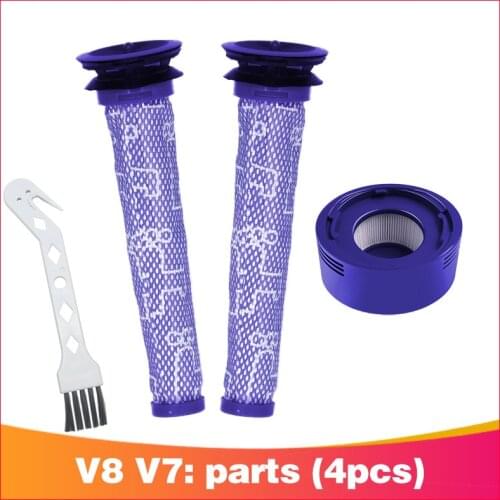 2 Pack Pre-Filters and 1 Pack HEPA Post-Filters Replacements Compatible Dyson V8 and V7 Cordless Vacuum Cleaners