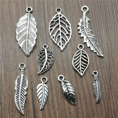 20pcs Charms Leaf Antique Silver Color Leaf Charms Jewelry Findings DIY Tree Leaf Charms Wholesale