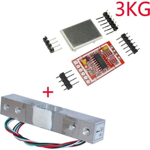 3KG Digital Load Cell Weight Sensor Portable Electronic Kitchen Scale + HX711 AD Weighing Sensor Module Metal Shied for Arduino