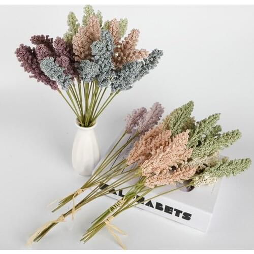6pcs/bundle Artificial Vanilla Foam Berry Artificial Flowers Bouquet Manual DIY Vases Wall Plant for Home Wedding Decoration