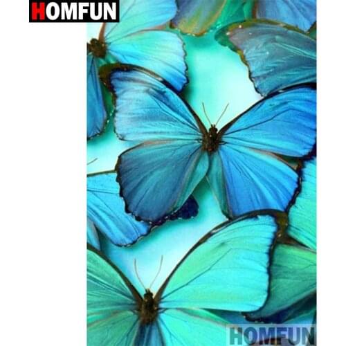 HOMFUN Full Square/Round Drill 5D DIY Diamond Painting "Butterfly landscape" Embroidery Cross Stitch 3D Home Decor Gift A12290