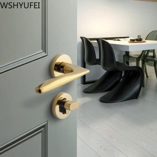 Aluminium Alloy Indoor Door Handle Lockset Universal Security Bathroom Door Knob Lock Silent Lock Core Household Hardware