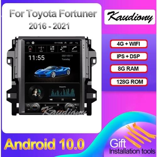 Kaudiony 12.1" Android 10.0 For Toyota Fortuner Revo Car DVD Multimedia Player Auto Radio Automotivo GPS Navigation 4G 2016-2020