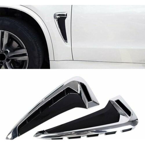 Car Side Fender Air wing Vent Trim M Cover Styling For BMW F15 X5 35I 2014 2015 2016 2017 2018 Chrome