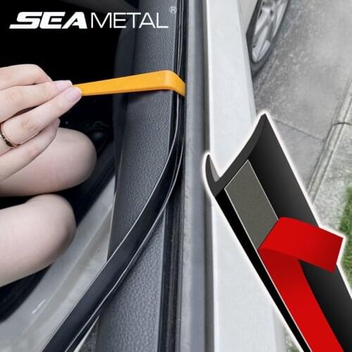Car Window Sealing Strip 4m Auto Rubber Seal Strips V shape Trim for Side Window Lift Sealant Noise Insulation Automotive Goods