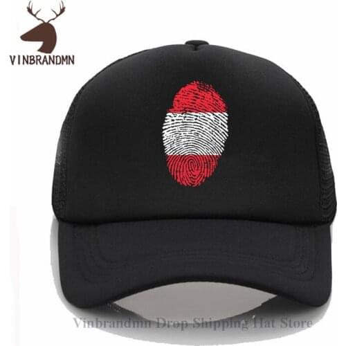 Austria Flag Fingerprint Baseball cap Austrian Thumbprint summer Bucket hat 2021 Latest Fashion Designer Patriotic Fishing hats
