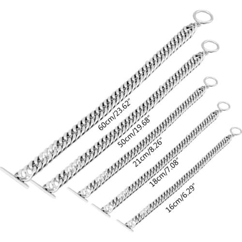 Stainless Steel Chain Necklace Bracelet for Women Men Hip Hop Fashion Jewelry Accessories Gifts