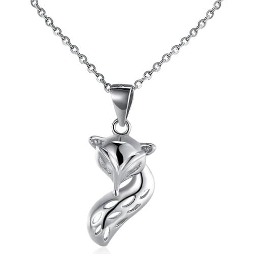 ZEMIOR 925 Sterling Silver Pendant Necklaces For Women Personality Trendy Fox Style Inlay Zircon Necklace Party Fine Jewelry