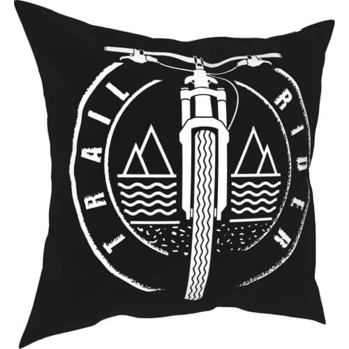Trail Rider Mountain Bike Pillowcase Printed Polyester Cushion Cover Decor Mtb Cycling Biking Throw Pillow Case Cover 45X45cm
