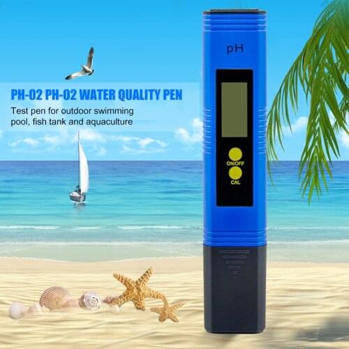 Water Quality Digital pH Meter Aquarium pH-02 PH Meter Pen Acidity Tester Pool Swimming Portable Outdoor Elements