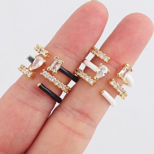 Enamel Colorful Rings Zircon Jewelry Ring Layer Metal Rings Accessories Jewelrys For Women Rings Adjustable Stackable