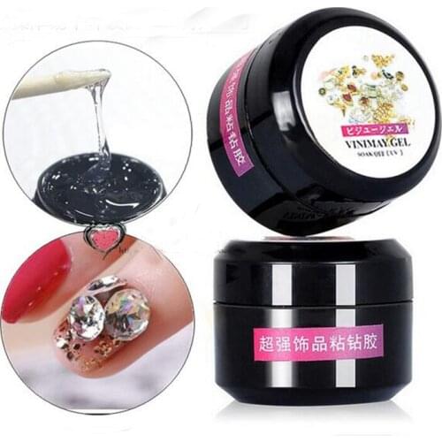 2016 Gel Nail Polish Glue Rhinestone 8ml Acrylic UV Adhesives Super Sticky Glue Professional Clear Decoration Tool