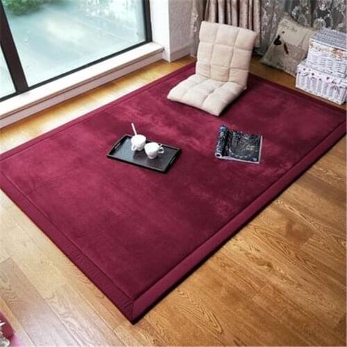 New thick coral fleece carpet tatami mat living room bedroom carpet children crawling mat baby bedside blanket Rectangular rug