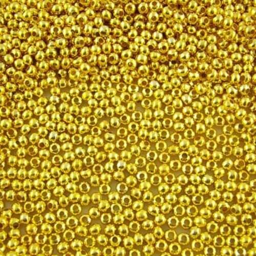 20000Pcs Spacer Beads Round Smooth Alloy Ball Gold Plated For Charms Necklaces Jewelry DIY Making Findings 3mm Dia
