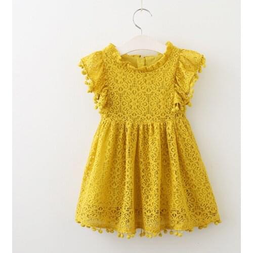 Babyinstar 2019 Girls Dress Beauty Flower Printed Lace Children Clothes Party Princess With Tassel Ball Kids Dress