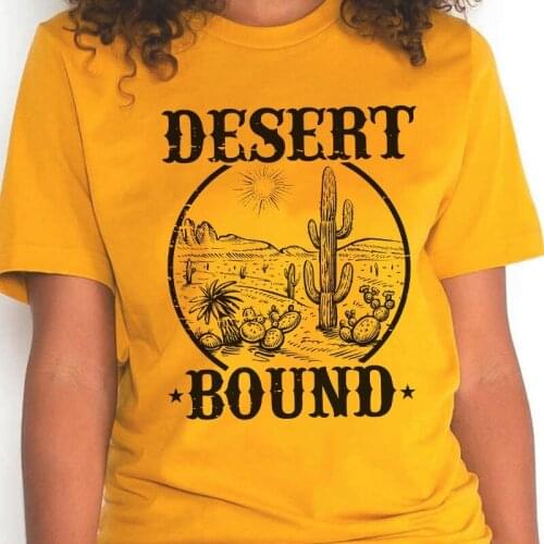 Kuakuayu HJN Summer Fashion Art Aesthetics T-Shirt Desert Bound Graphic Tee For Women Harajuku Hipster Grunge Female Tops