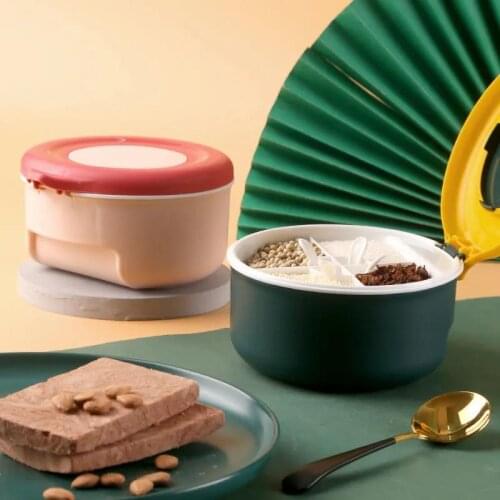 Kitchen Multi-grid Seasoning Box With Spoon Set Plastic Seasoning Box Seasoning Pot Salt Shaker Seasoning Box Seasoning Pot