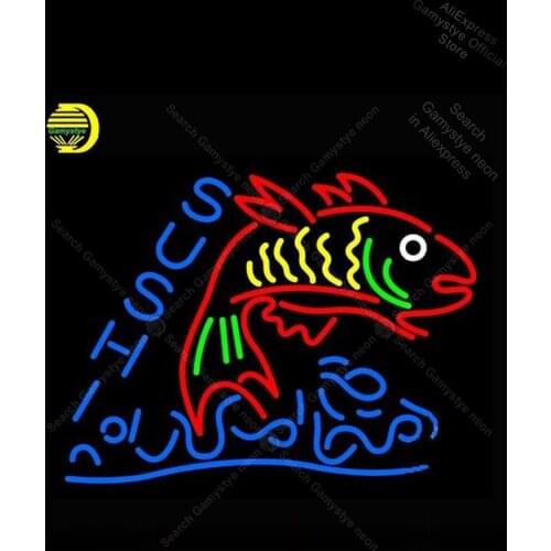 Neon Sign for Sushi Food with Fish Neon Tube sign real glass Professional Neon Light Art Shopping Hall Sign Recreation Room beer