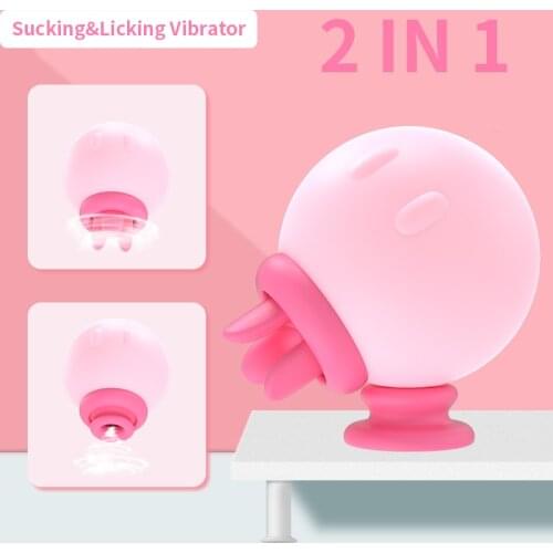 Oral Tongue Sucking & Licking Vibrator Adult Sex Toys for Women Vibrating Nipple G-spot Sucker Clitoris Stimulator Masturbation