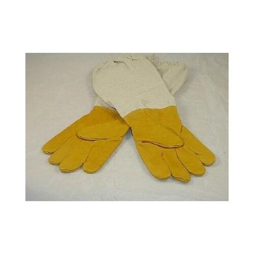BEEKEEPING GLOVES - LARGE - YELLOW LEATHER - PREMIUM QUALITY SUPERIOR