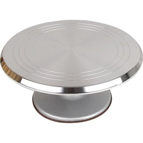 25Cm 10 Inch Alloy Cake Turntable Cake Stand Platform Round Rotating Revolving Cake Tools Cake Table Turntable Rotating