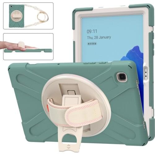 Shockproof Kids Safe Silicon Stand Shoulder Strap Tablet Cover For Samsung Galaxy Tab A7 10.4 2020 SM-T500 SM-T505 T507 Case