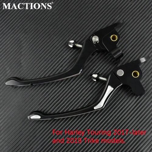 Motorcycle Brake Clutch Lever CNC Black Left Right Brake Handle Levers For Harley Touring Road King 2017-2019 Street Road Glide