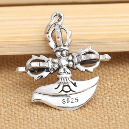 Handmade 925 silver tibetan dorje knife pendant tibetan buddhist dorje knife amulet unisex jewelry tibetan jewelry gift