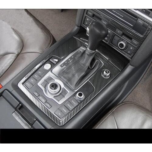 Car Styling Gearshift Frame Decoration Cover Sticker Trim For Audi Q7 2008-15 LHD Water Cup Holder Panel Interior Accessories