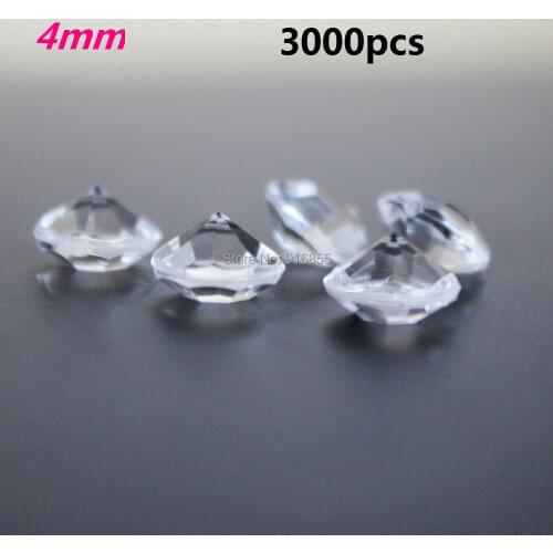SS16 4mm 1000Pcs Acrylic Clear Rhinestones Confetti Wedding Party Table Scatters Decoration,3D Acrylic Rhinestones Pointback