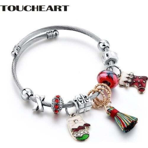 TOUCHEART Christmas Gift Stainless Steel Tassel Bracelets Bangles Charms Lot For Women Jewelry Luxury Brand Bracelet SBR180130