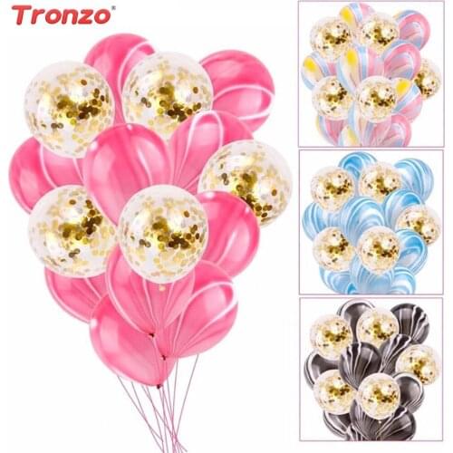 Tronzo Wedding Confetti Balloon Decor Latex Foil Mixed Balloons 15pcs Happy Birthday Wedding Baby Shower Party Decoration 2020