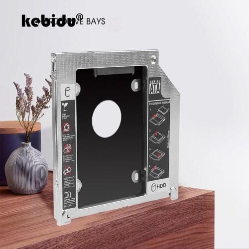 Kebidu Universal 9.5mm Second HDD Caddy 2nd SATA 3.0 Hard Disk Drive 2.5" SSD Enclosure for Apple Macbook Pro Air etc CD DVD ROM