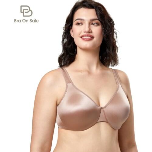 Womens Seamless Minimizer Bra Plus Size Underwire Full Coverage Smooth Non-padded B C D E F G H Cup
