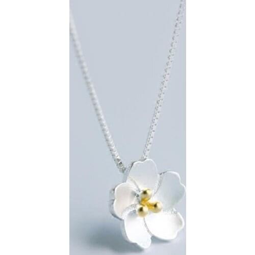 Boho Vintage Silver Color Flower Necklaces Pendants Statement Necklace For Women Wedding 2019