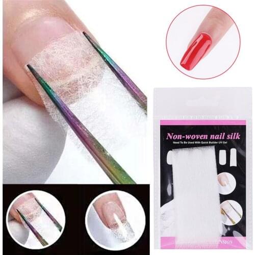10/20PCS Silk Fiberglass Nail Form Extension Non-Woven Silks UV Gel Building Fiber Glass French Acrylic DIY Manicure Accessories