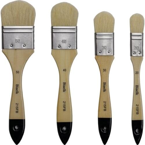 4PC/Set 215FB High Quality Hog Bristle Hair Wooden Handle Watercolor Acrylic Oil Artist Art Supplies Paint Brush
