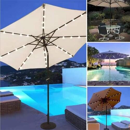 72 LED Solar Parasol Light Garden Patio Table Umbrella Fairy Lights Solar Powered Outdoor Beach Decoration Lighting String Lamps