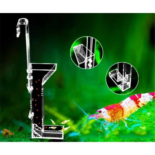 1 piece acrylic crystal shrimp feeder feed shrimp tube feeding holes pots integrated design aquarium supplies S/M/L