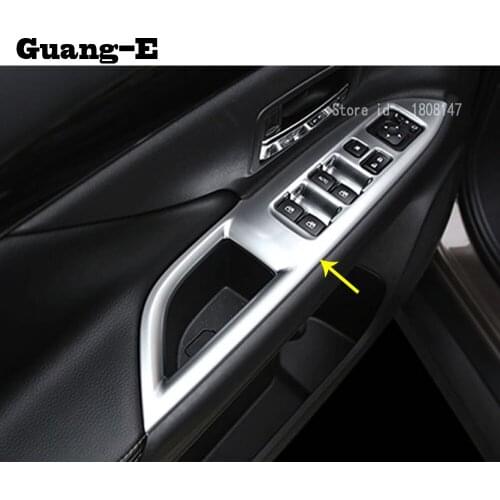 Car ABS Chrome Door Window Glass Panel Armrest Lift Switch Button Trim Frame For Mitsubishi Outlander 2016 2017 2018