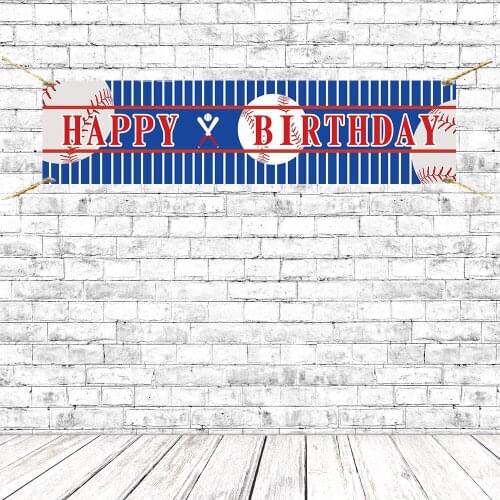Birthday Party Banners Sports Baseball Theme Birthday Banners Background Cheap Celebration Signs Backdrop Poster With Grommets