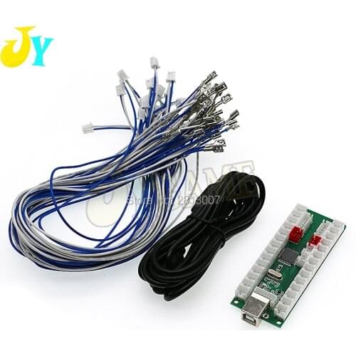 Free Shipping Arcade Game Zero Delay USB Encoder PC PS3 Raspberry Pi Android Joystick USB Board 5v LED Push Button Controller