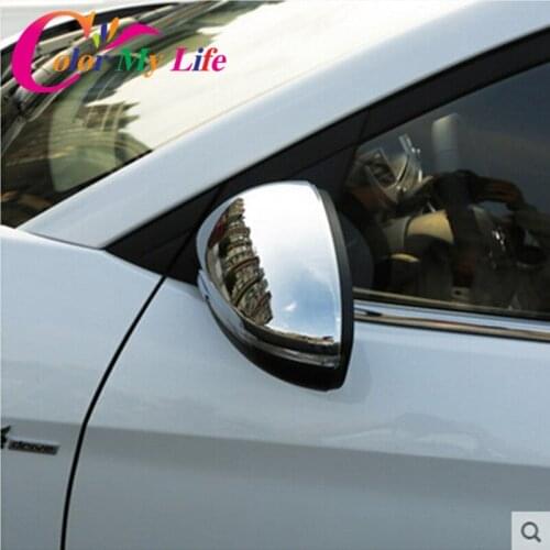 Color My Life ABS Chrome Car RearView Rear View Mirror Cover Protection Sticker for Hyundai Tucson 2015 2016 2017 Accessories