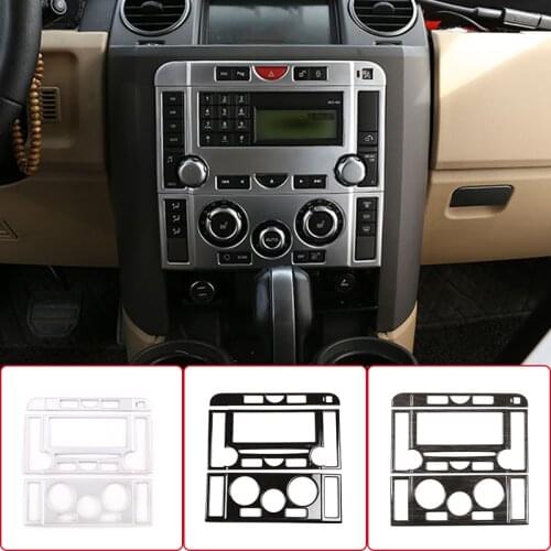 ABS Silver/Black Car Central Control Mode Button Panel Frame Decoration Cover For Land Rover Discovery 3 2004-2009 Accessories