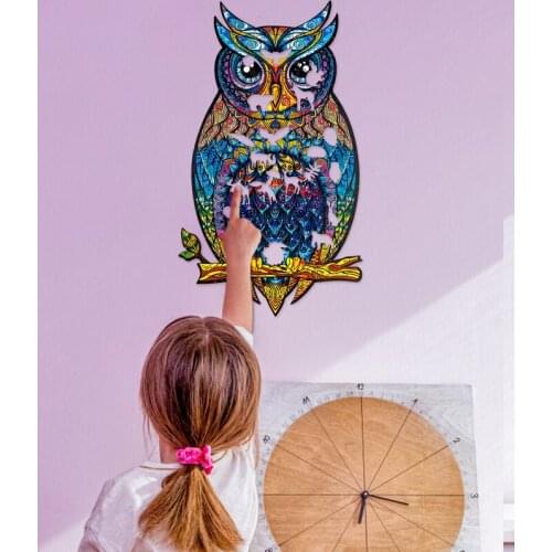 DIY Colorful Cartoon Animal Owl Wall Stickers Removable Glass Window Stickers Animal Patchwork Puzzle Stickers Home Decor