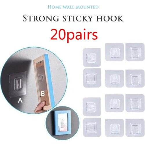 Double-Sided Adhesive Wall Hooks Hanger Strong Transparent Hooks Suction Cup Sucker Wall Storage Holder For Kitchen Bathroo