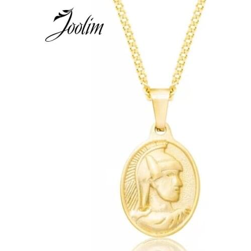 Joolim Jewelry PVD Gold Finish Fashionable Centurion Pendant Necklace Stylish Stainless Steel Necklace