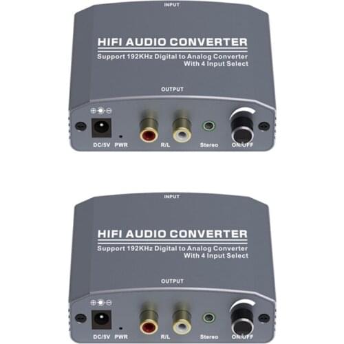 Top Deals 192Khz Digital to Analog Converter Coaxial Optical Digital to Analog Audio Converter HIFI Audio Converter
