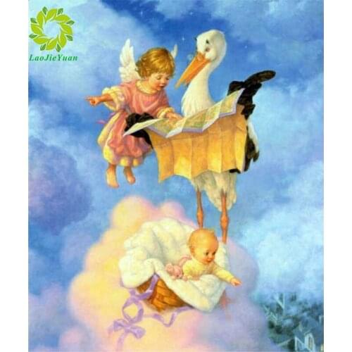 Laojieyuan 5D Diy Diamond Painting Cross Ctitch Kits Diamond Mosaic Embroidery Landscape animals 3d Painting round drill gift